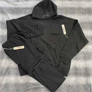 Essentials Black Hoodie and Joggers/Sweatpants Set